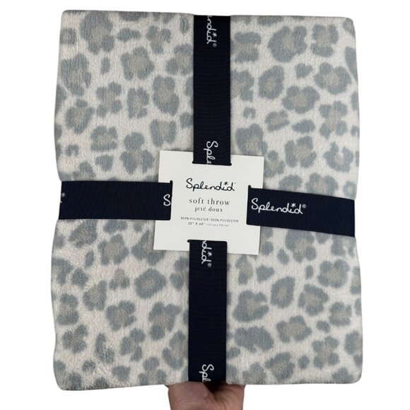 NWT Splendid Soft Throw Leopard Plush Throw Blanket 50" x 60" - Picture 1 of 2